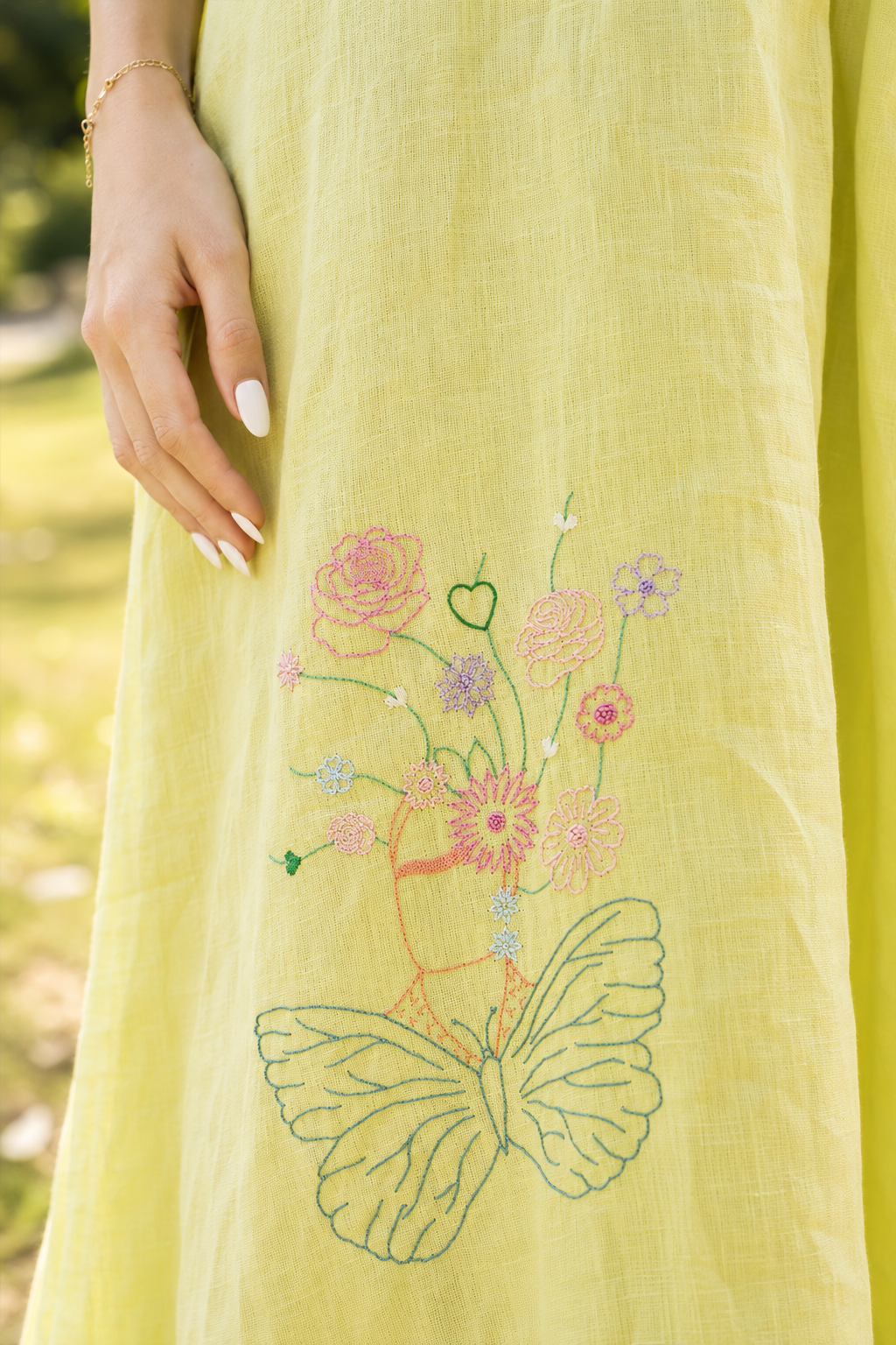 Handkerchief Lime Dress