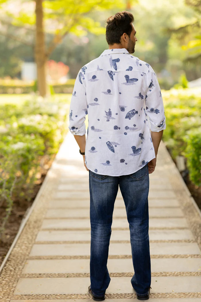 Men's Shirt - Boat & Cloud