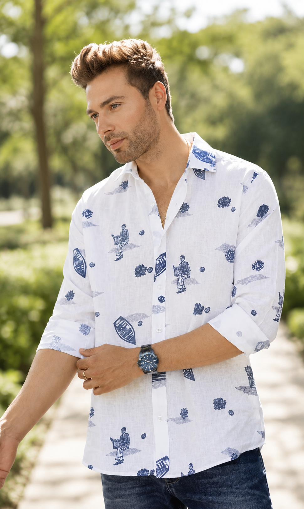 Men's Shirt - Boat & Cloud
