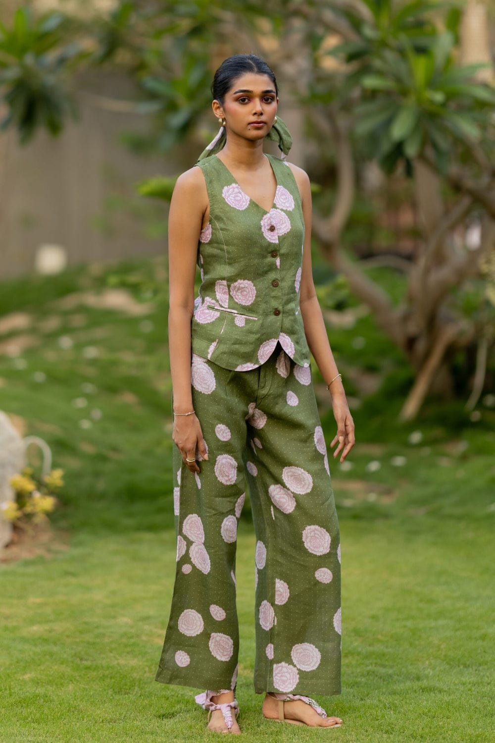 Vest - Floral Green