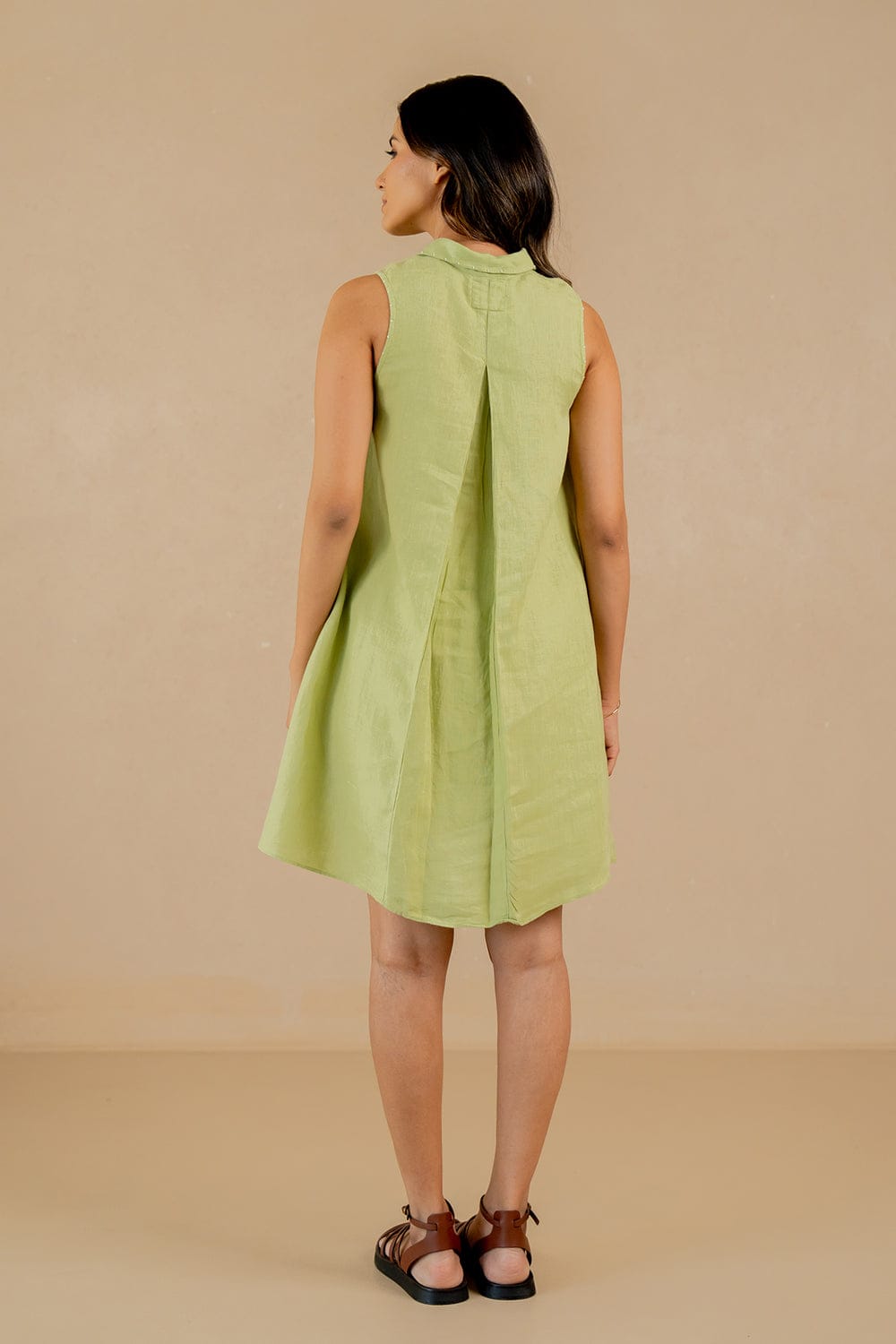 Linen Kai Dress - Green