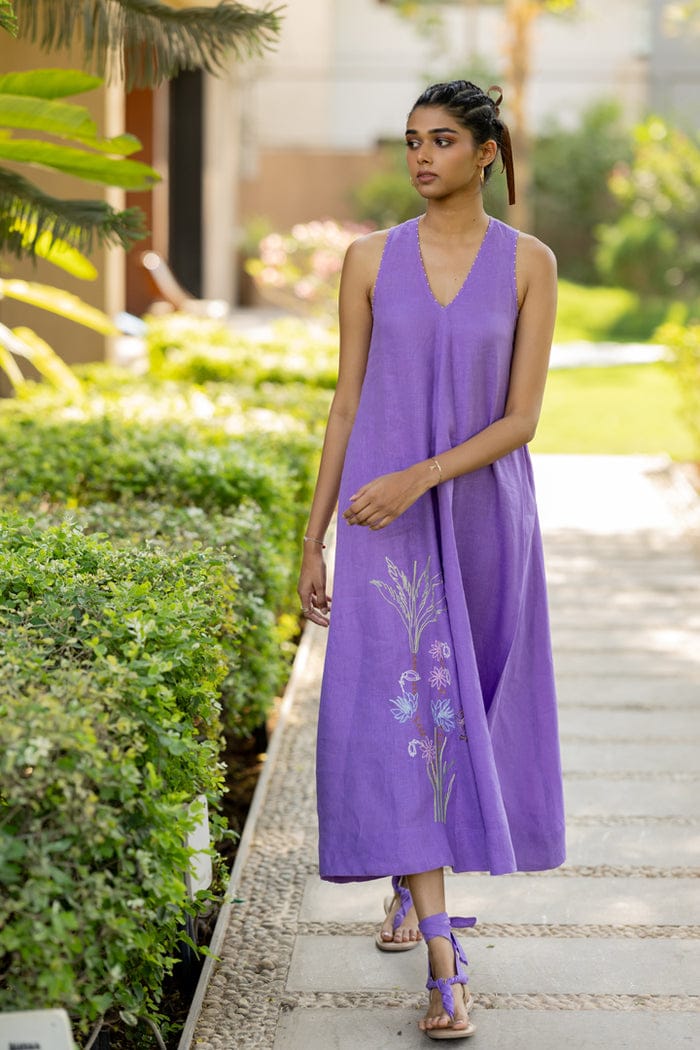 V Neck Panel Dress