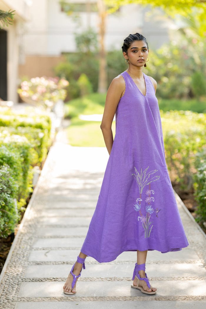 V Neck Panel Dress