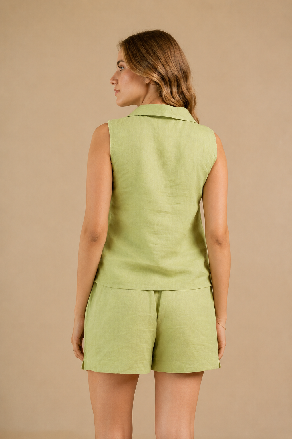 Linen Misty Top - Green