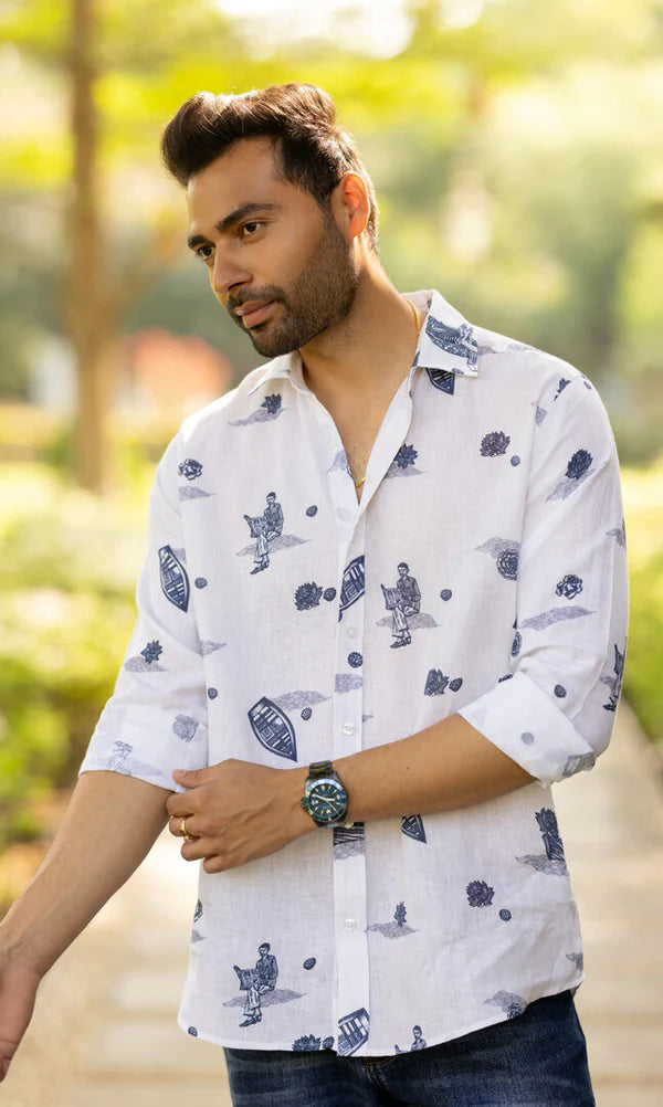 Men's Shirt - Boat & Cloud