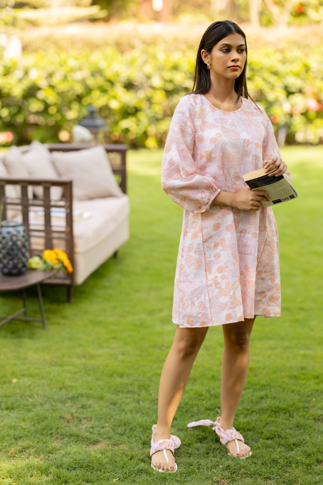 Banaras Panel dress - orange