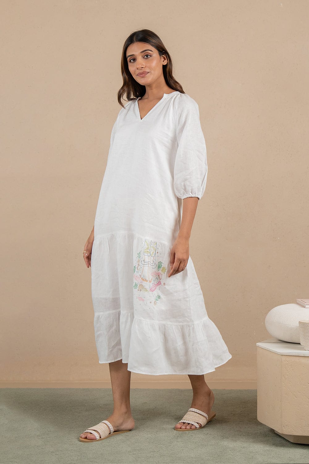 Linen Rosa Raglan Dress