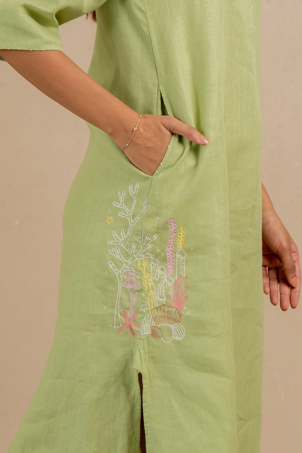 Tania Half Placket Long dress