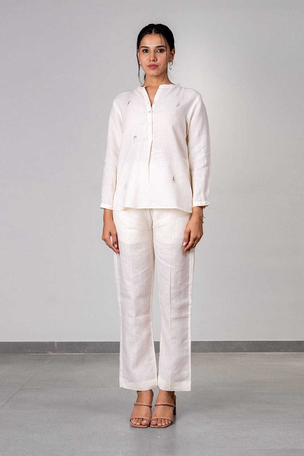 Tucks Pants - White