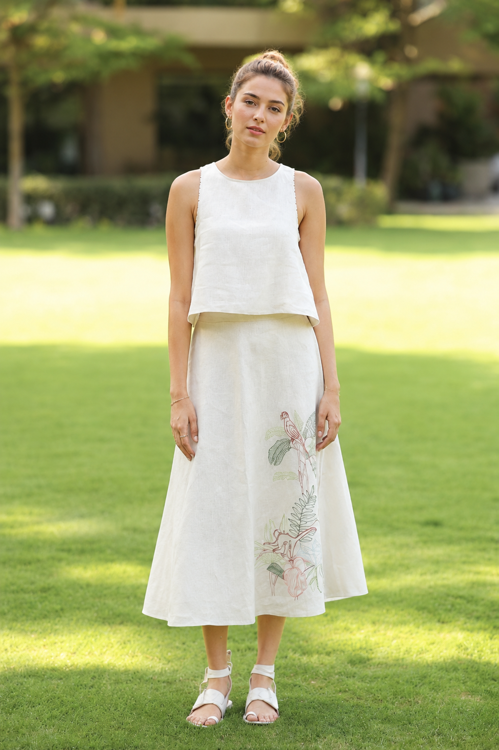 Linen Kylie Top - Oat mill